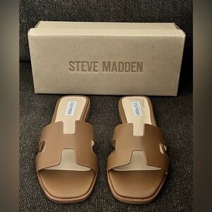 Steve Madden  Hadyn Women Cognac Color Leather Sandals Size- 9M